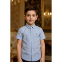 CAMISA REF 6910 AZUL PUNTOS BLANCOS