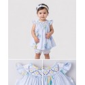 VESTIDO BORDINO NIÑA REF 6158 AZUL-MORADO
