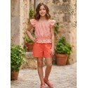 CONJUNTO EN OJALILLO MILON REF 15017 NARANJA