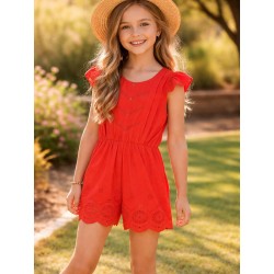 MAYORAL MONO BORDADO CHICA REF 6829 CARMIN