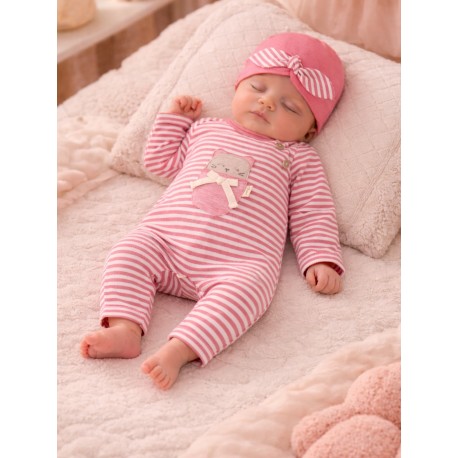 MAYORAL PELELE PUNTO CON GORRO RECIÉN NACIDA NIÑA REF 1611 AZALEA