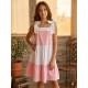 VESTIDO BLOQUES REF 8696 BLANCO CON ROSADO
