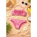 BIKINI CON ESTAMPADO BRILLANTE JUNIOR LOSAN REF 014-4006AL FUCSIA