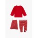 Conjunto navideño de sudadera y pantalón.