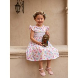 VESTIDO BORDINO NIÑA 6292 ESTAMPADO MARIPOSAS