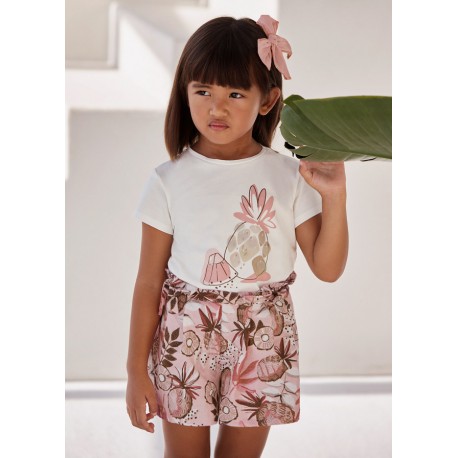 MAYORAL PANTALÓN CORTO LAZOS ESTAMPADO NIÑA REF 3275 CUARZO