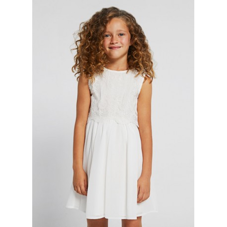 MAYORAL VESTIDO COMBINADO CHICA REF 6956 CRUDO